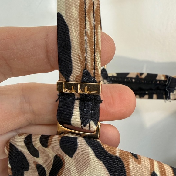 Nicole Miller Leopard Print One-Piece Swimsuit in Tan and Black - Picture 5 of 12